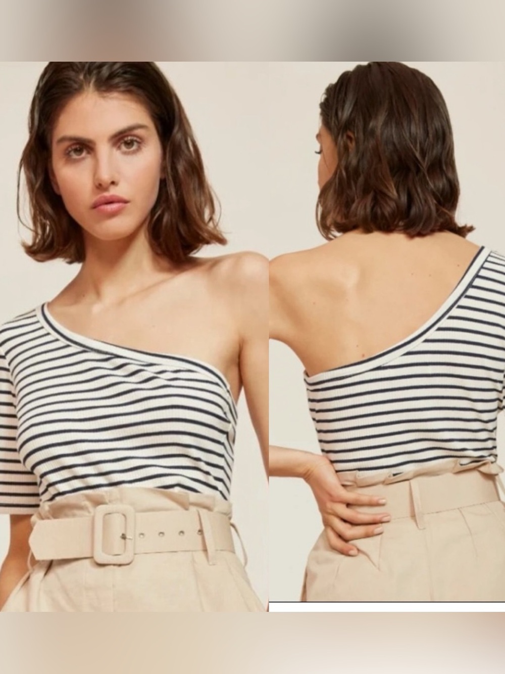 Rita Row Ras One Shoulder Striped Top M